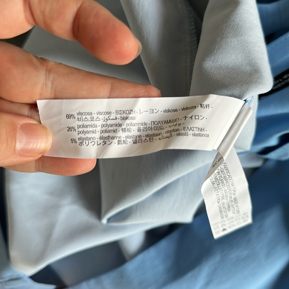 Zara Blogger Favorite Blue Cut-out Halter Top Bodycon Midi Dress Sz L - Picture 12 of 13